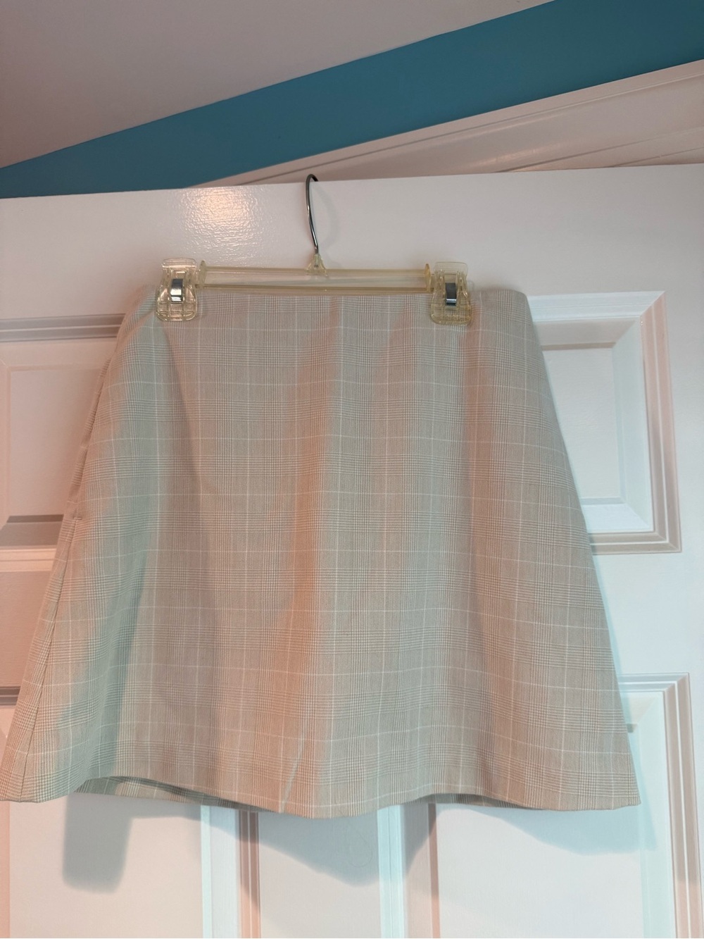 Aritzia Wilfred Cream Plaid A-Line Skirt